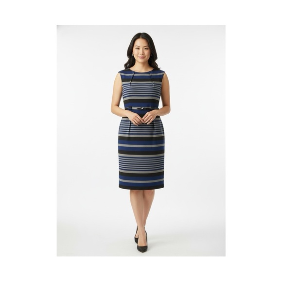 Calvin Klein Dresses & Skirts - Calvin Klein Blue and Black Striped Dress